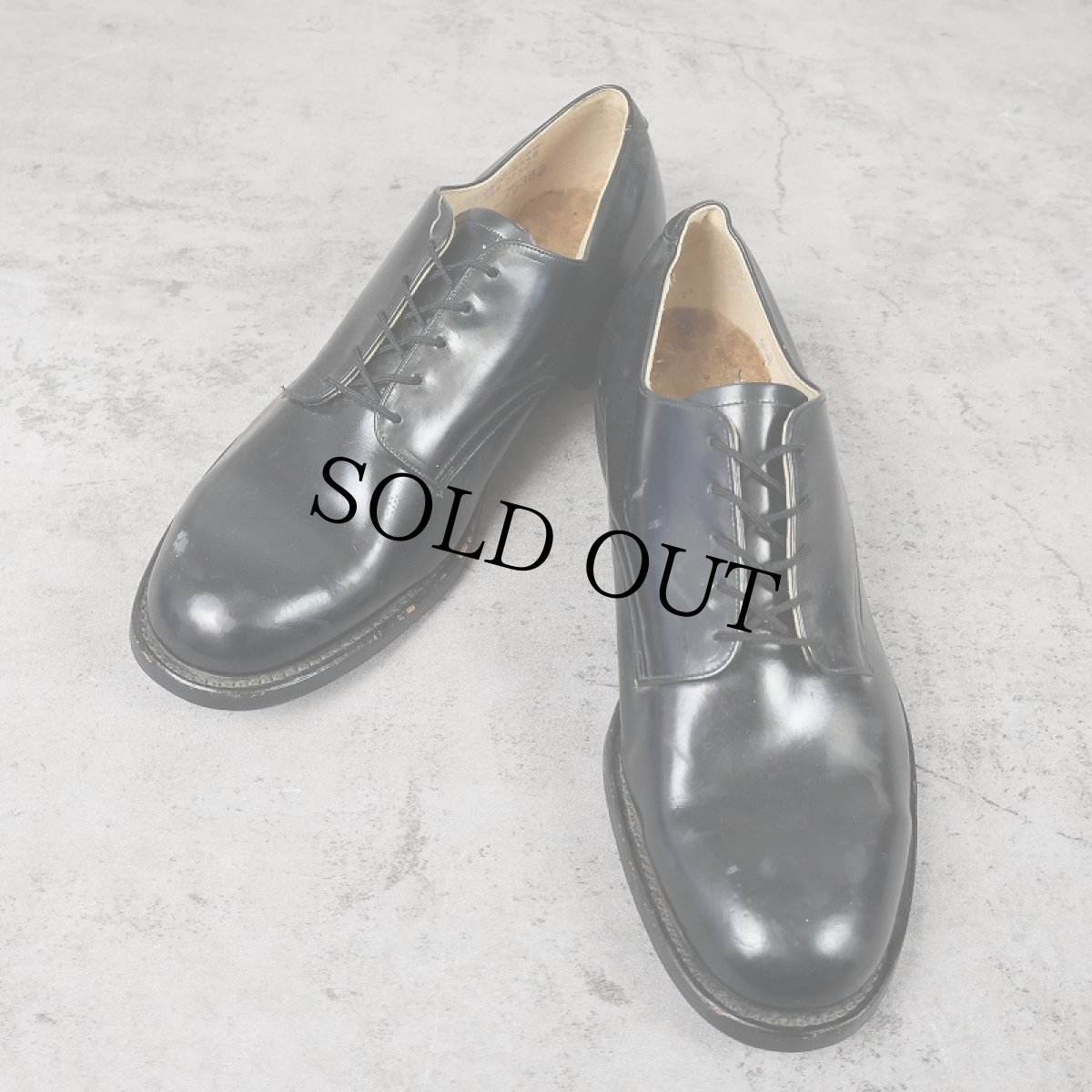 画像1: 80's U.S.NAVY サービスシューズ BLACK 27.5cm (1)