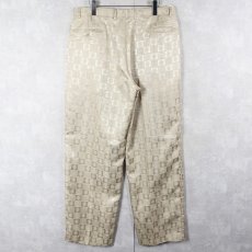 画像2: 90's ALBERTO CELINI 総柄 2タック シャイニースラックス W35 (2)