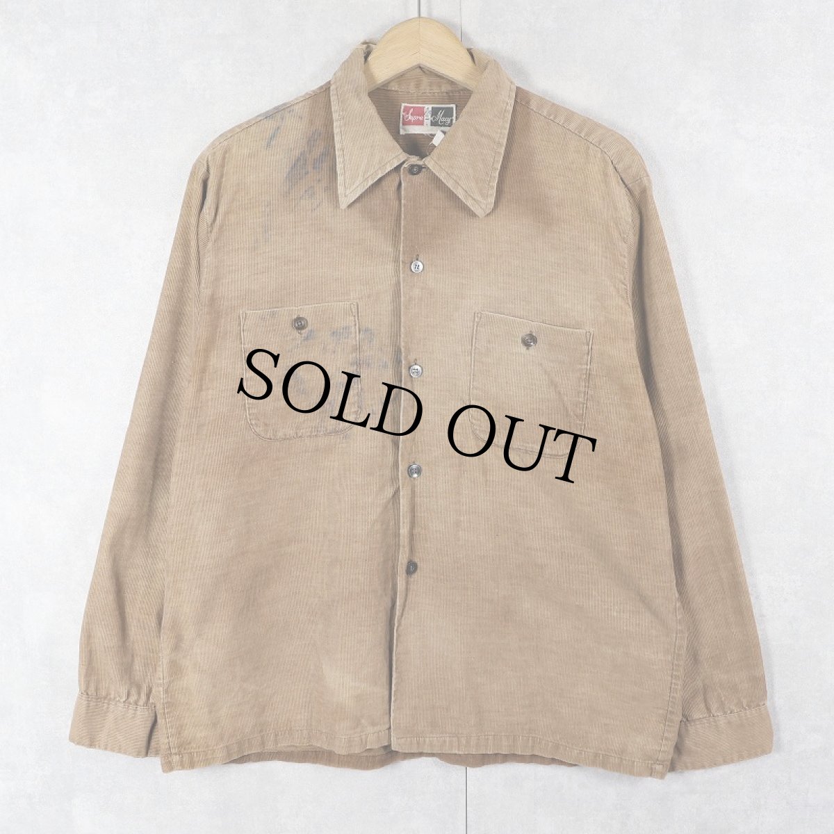 画像1: 50's Super Macy コーデュロイシャツ L (1)