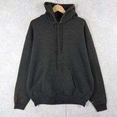 画像1: 80〜90's BVD USA製 無地スウェットフーディー BLACK XL (1)