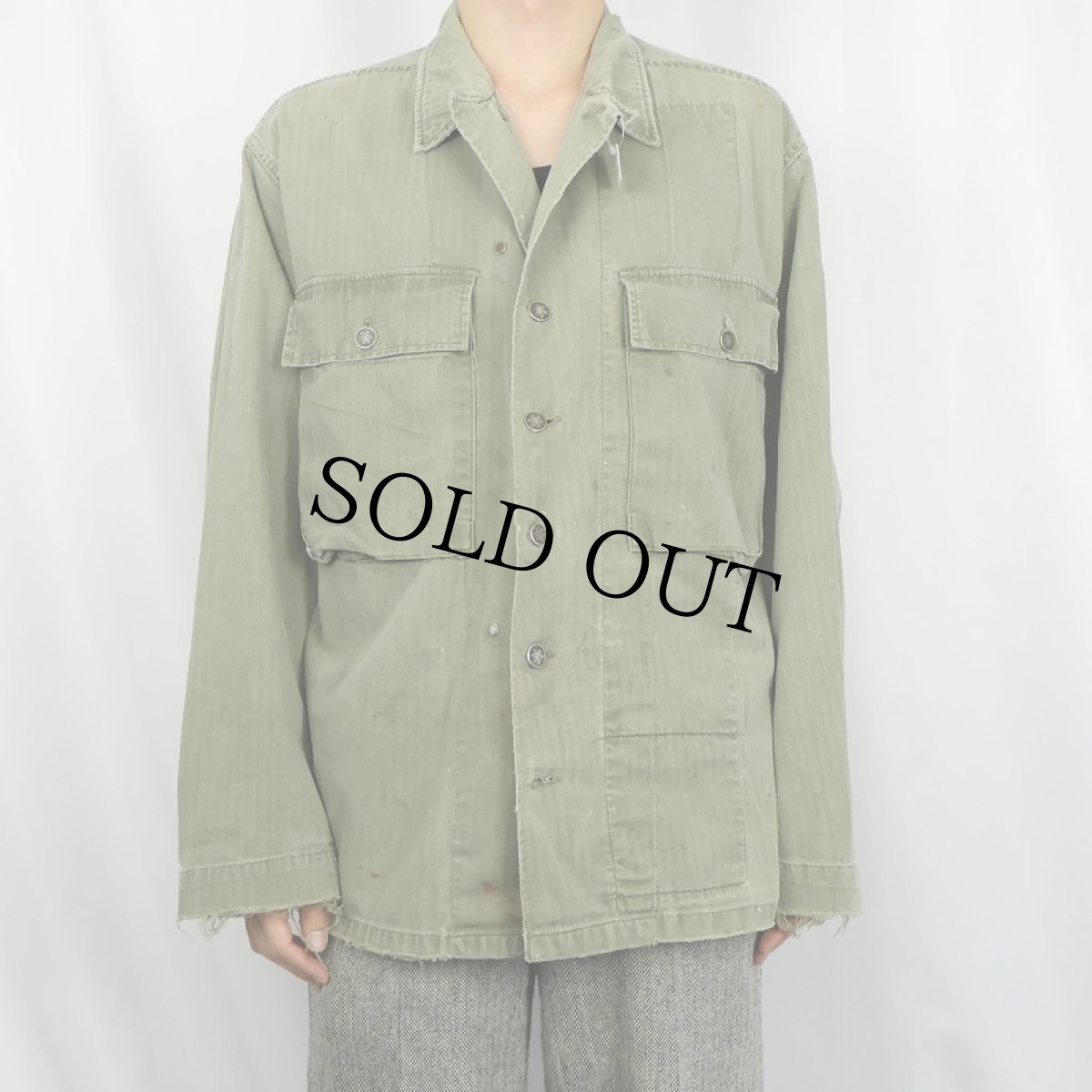 画像2: 40's U.S.ARMY 13スター M-43 HBTジャケット SIZE40R (2)