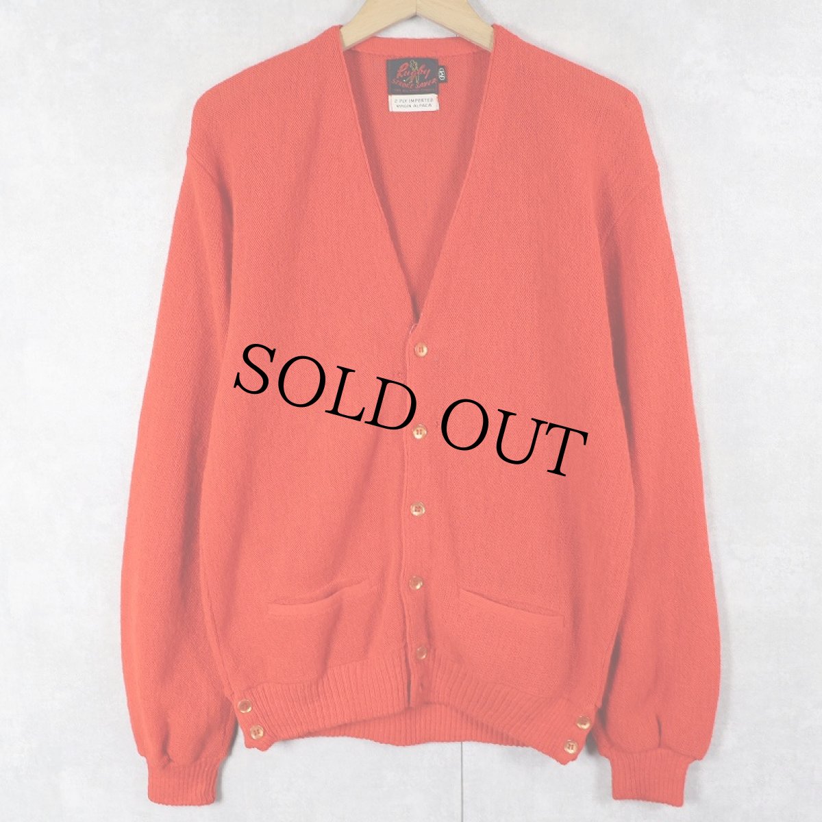 画像1: 60's Rugby STROKE SAVER アルパカニットカーディガン M (1)