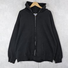 画像1: 90's Hanes ULTIMATE COTTON スウェットジップパーカー BLACK (1)
