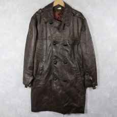 画像1: 70's レザートレンチコート (1)