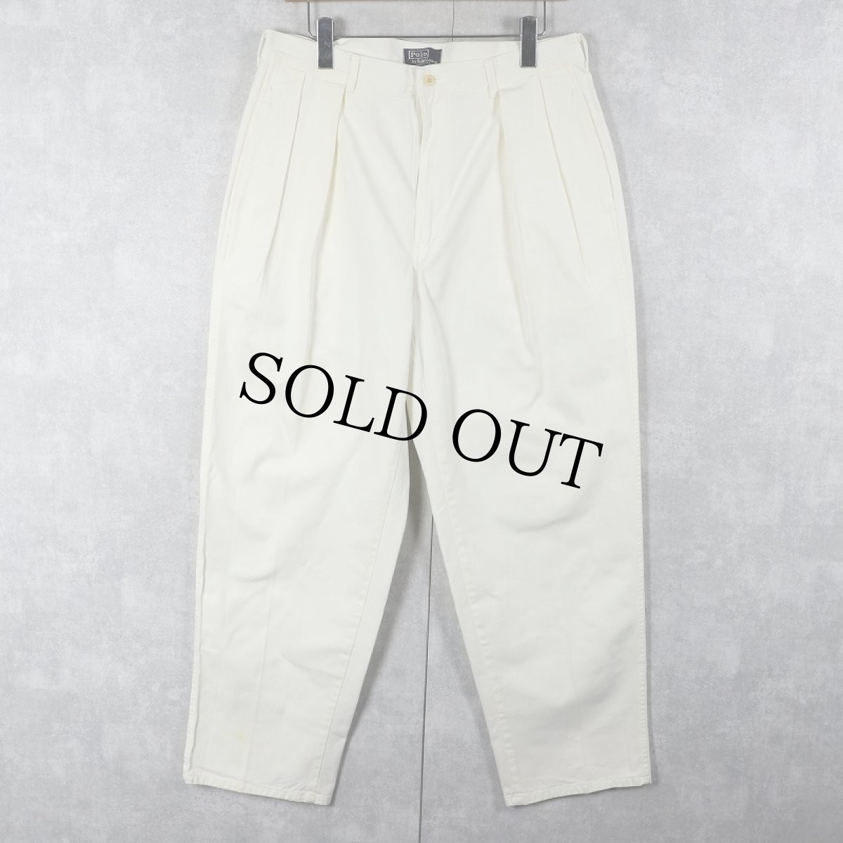 画像1: 90's POLO Ralph Lauren USA製 2タックチノトラウザーズ W32 (1)