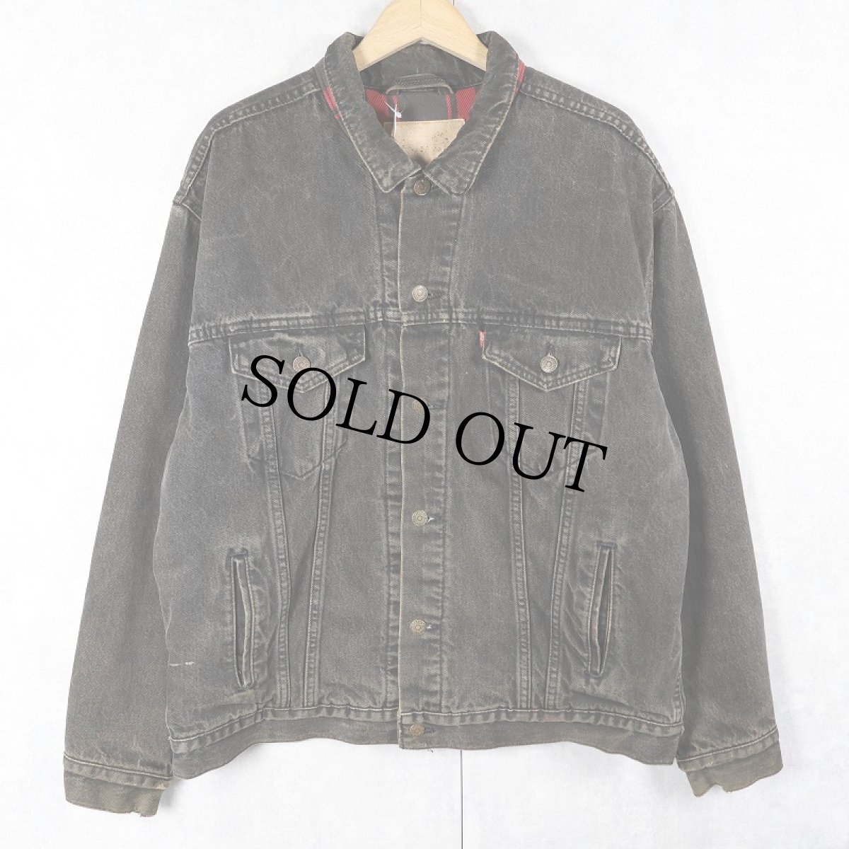 画像1: 80's Levi's ネルライナー ブラックデニムジャケット (1)