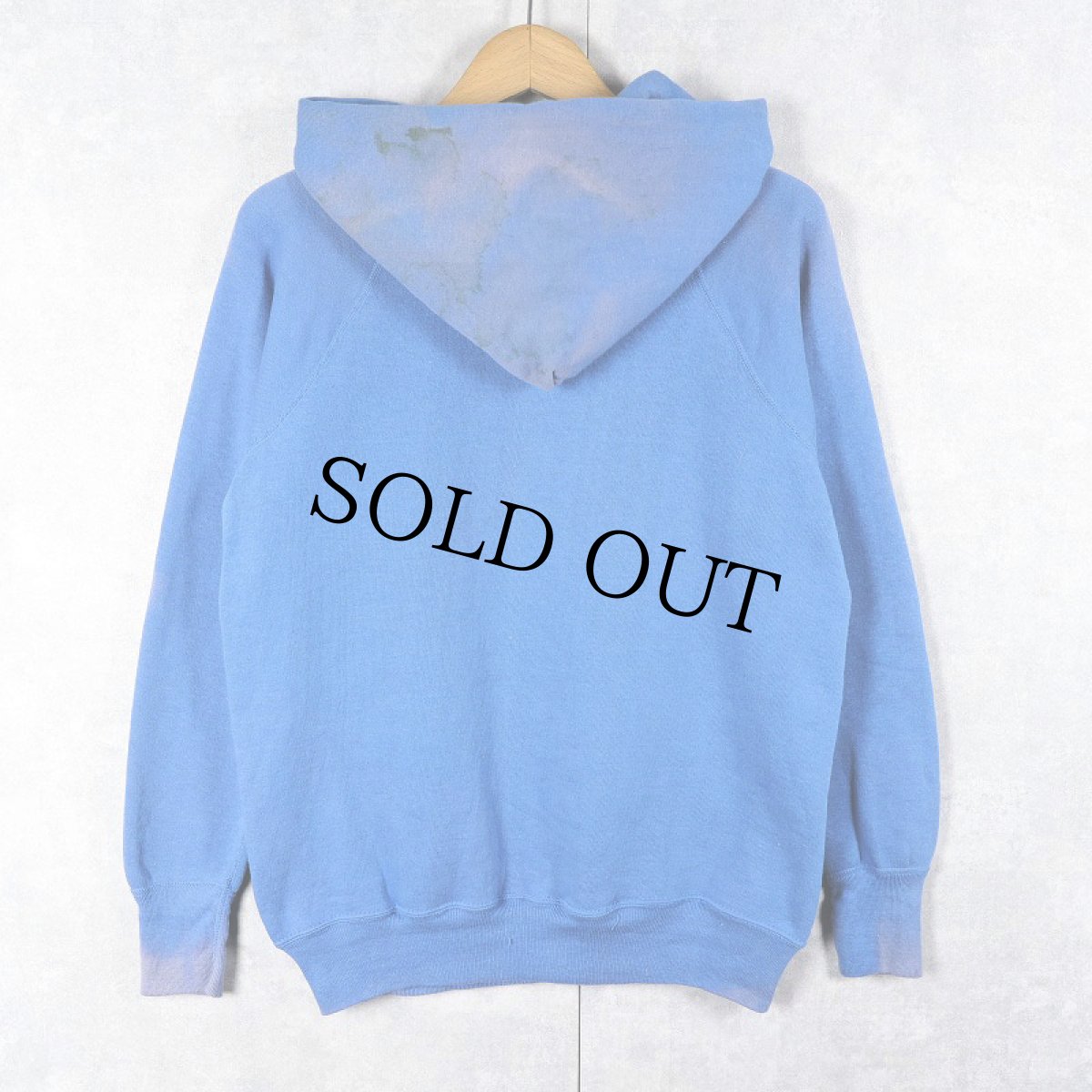 画像2: 60's TULTEX 無地ラグランスウェットフーディ M (2)