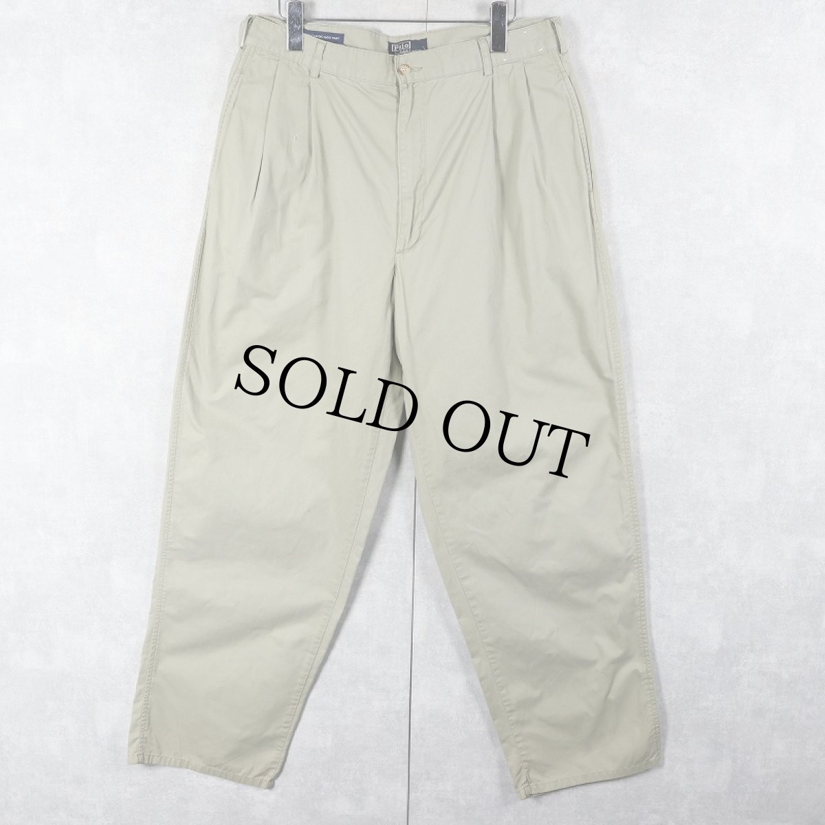 画像1: 90's POLO Ralph Lauren USA製 2タックコットンスラックス W33 (1)