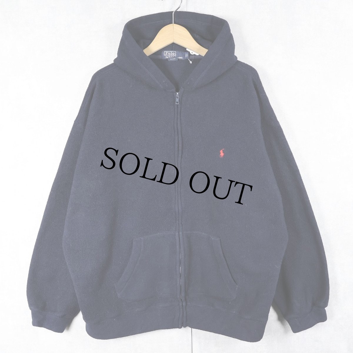 画像1: POLO Ralph Lauren フリースジップパーカー NAVY 3X BIG (1)