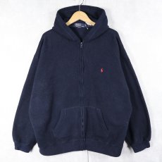 画像1: POLO Ralph Lauren フリースジップパーカー NAVY 3X BIG (1)