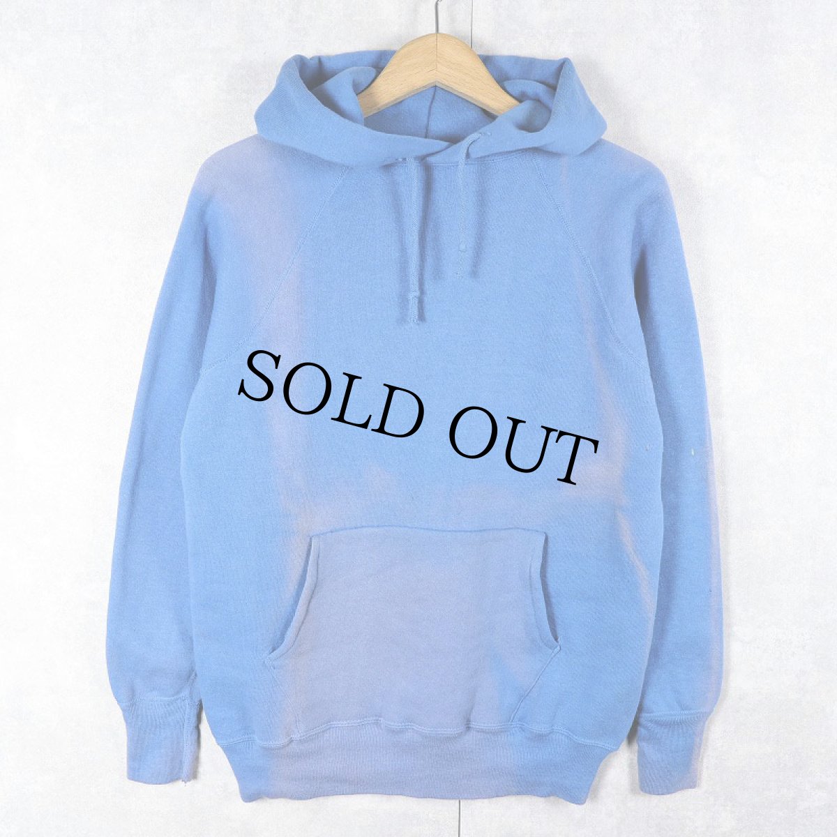 画像1: 60's TULTEX 無地ラグランスウェットフーディ M (1)