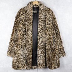 画像1: 80's Monterey USA製 レオパード柄 フェイクファーコート  (1)