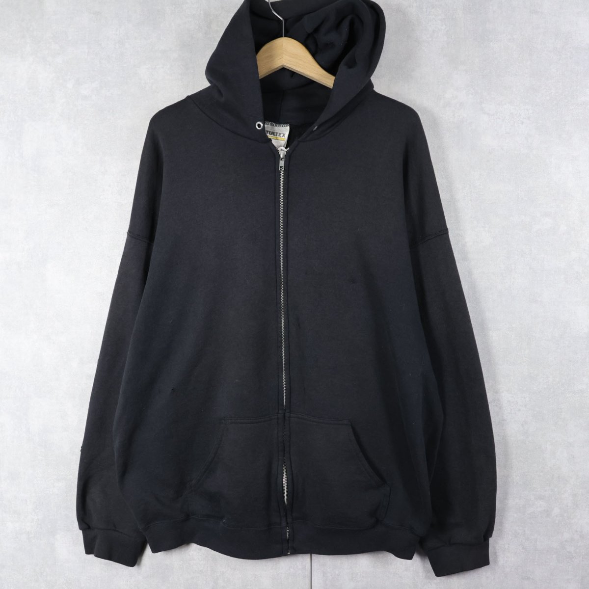 画像1: 90〜2000's TULTEX スウェットジップパーカー BLACK 2XL (1)