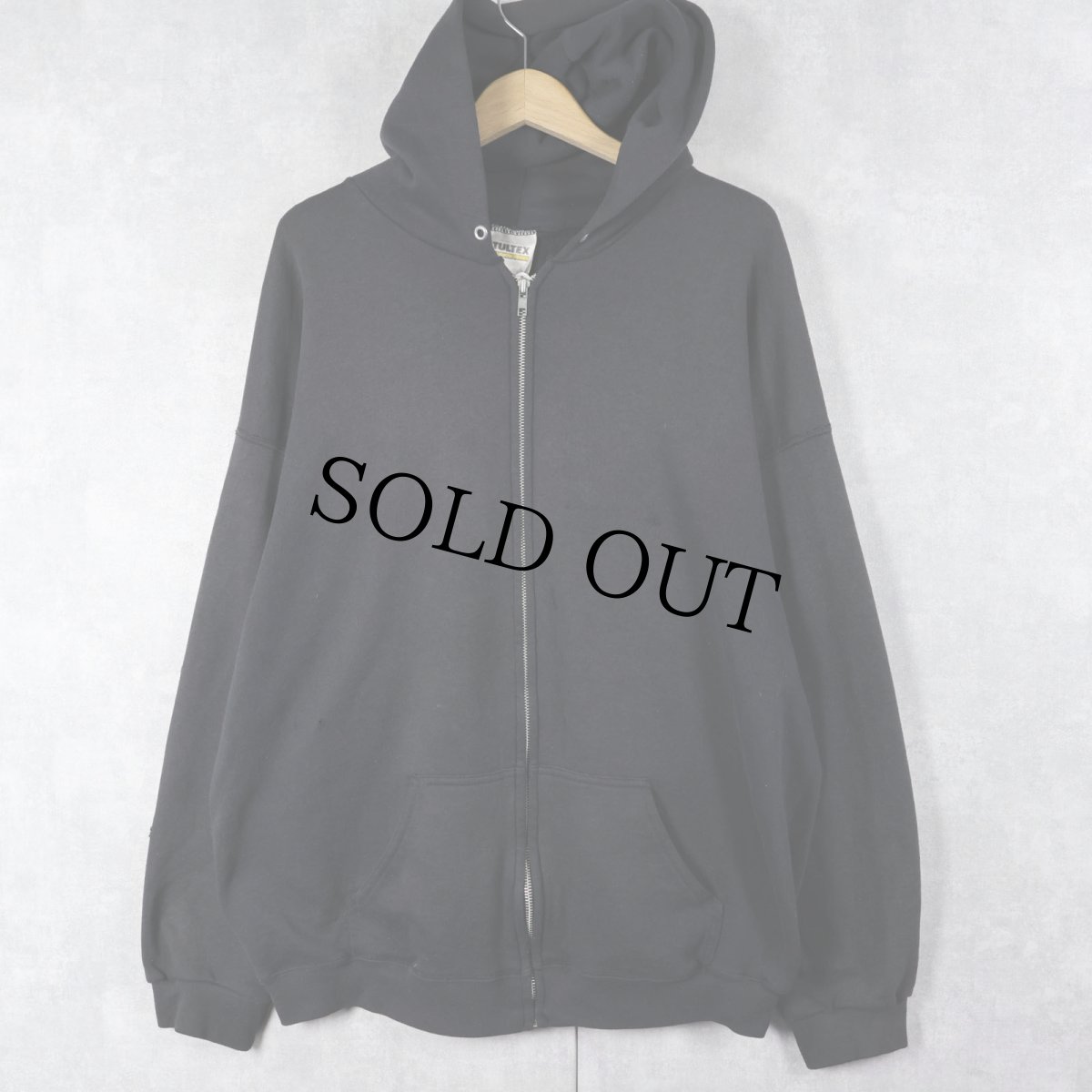 画像1: 90〜2000's TULTEX スウェットジップパーカー BLACK 2XL (1)