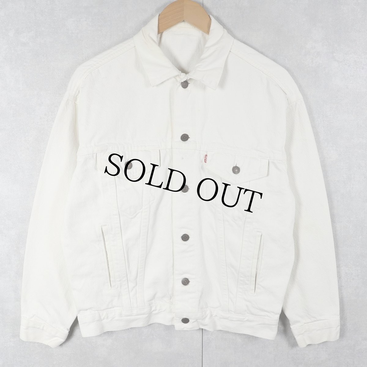 画像1: 90's Levi's 70507 USA製 ホワイトデニムジャケット S (1)