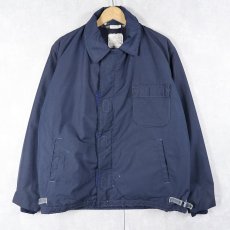画像1: 90's U.S.NAVY "COLD WEATHER FLAME RESISTANT CLASS 1" アラミドデッキジャケット NAVY LARGE (1)