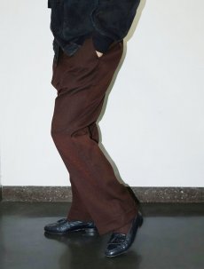 画像1: 50's〜 チェッカー柄 2タック スラックス BROWN W35 (1)