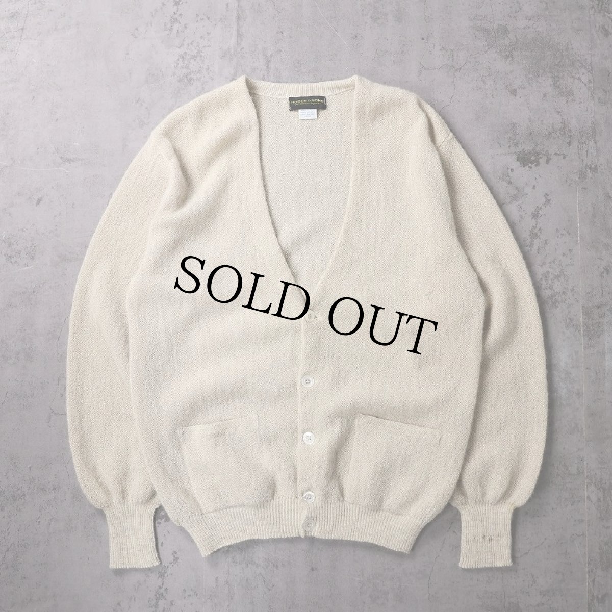 画像1: 60〜70's HODGE & SONS アルパカニットカーディガン L (1)