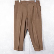 画像3: 50's 2タック ウールスラックス BROWN W34 (3)