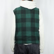 画像3: 90's GAP バッファローチェック柄 フリースベスト S (3)