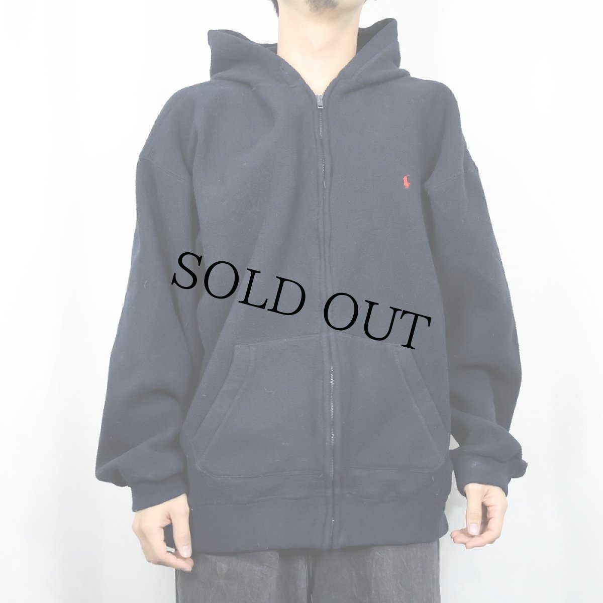 画像2: POLO Ralph Lauren フリースジップパーカー NAVY 3X BIG (2)