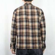 画像3: 70's PENDLETON USA製 チェック柄 オープンカラーウールシャツ M (3)
