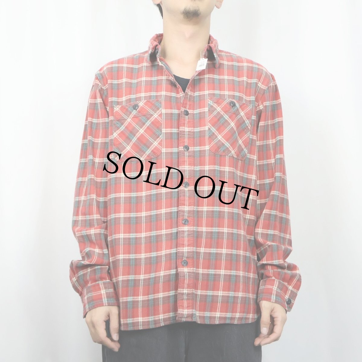 画像2: Ralph Lauren RRL チェック柄 マチ付きコットンシャツ L (2)