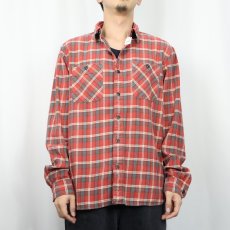 画像2: Ralph Lauren RRL チェック柄 マチ付きコットンシャツ L (2)