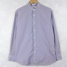 画像1: INDIVIDUALIZED SHIRTS USA製 ギンガムチェック柄 バンドカラーコットンシャツ SIZE14 1/2 32 (1)