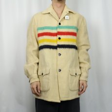 画像2: 60's HUDSONS BAY ボーダー柄 ウールブランケットジャケット (2)