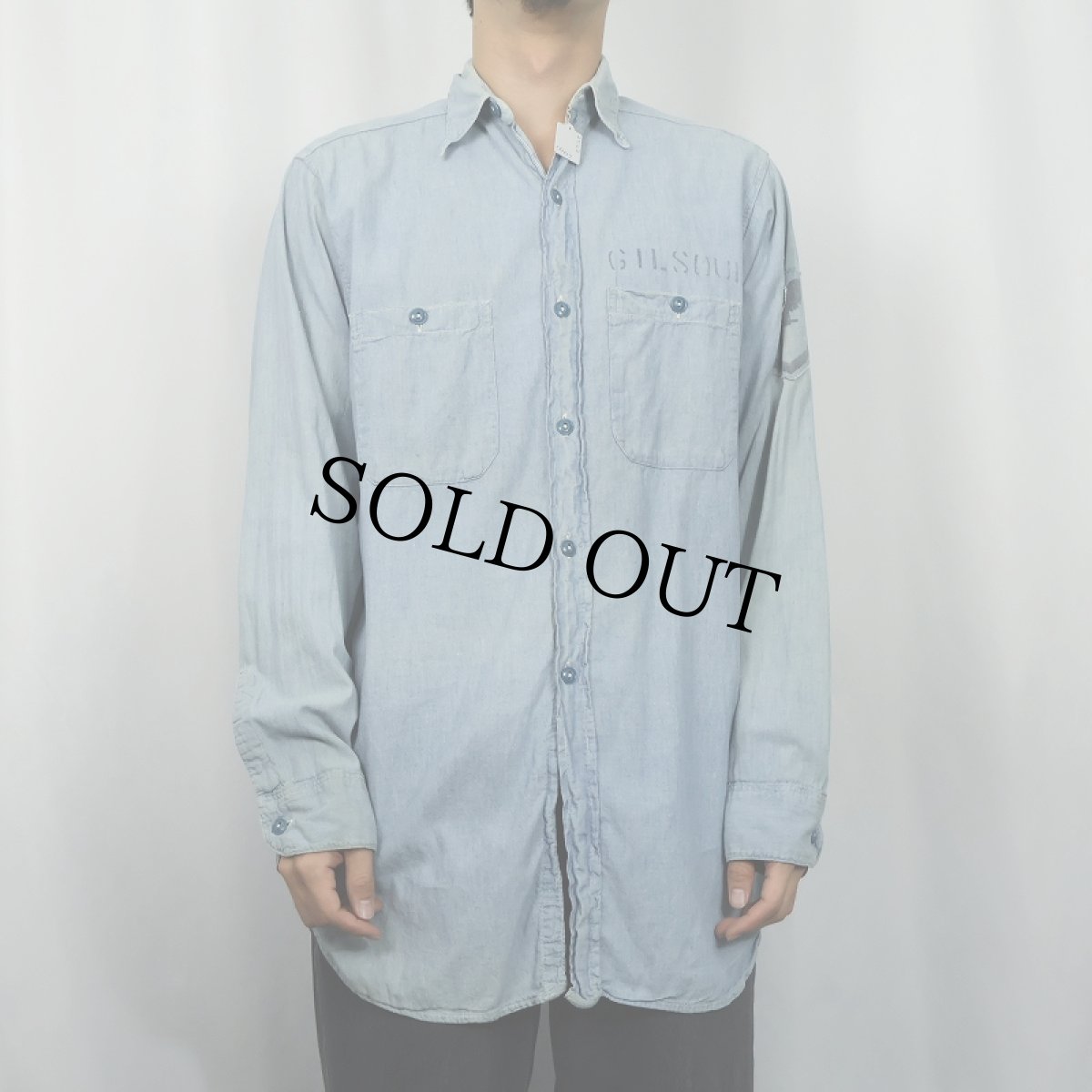 画像3: 60's〜 U.S.NAVY ステンシル入り シャンブレーシャツ  (3)