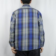画像3: 90's FIVE BROTHER チェック柄 ヘビーネルシャツ L (3)