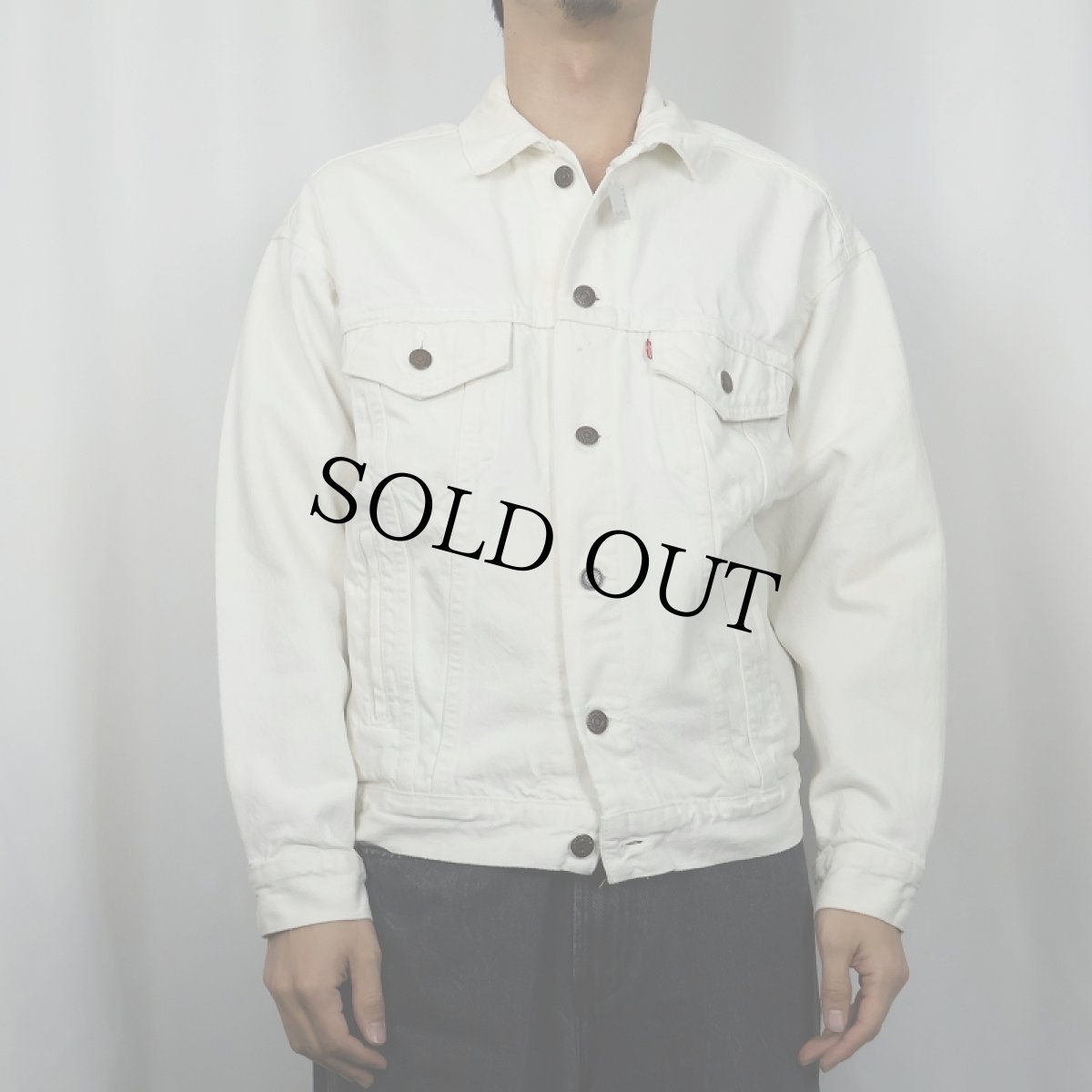 画像2: 90's Levi's 70507 USA製 ホワイトデニムジャケット S (2)