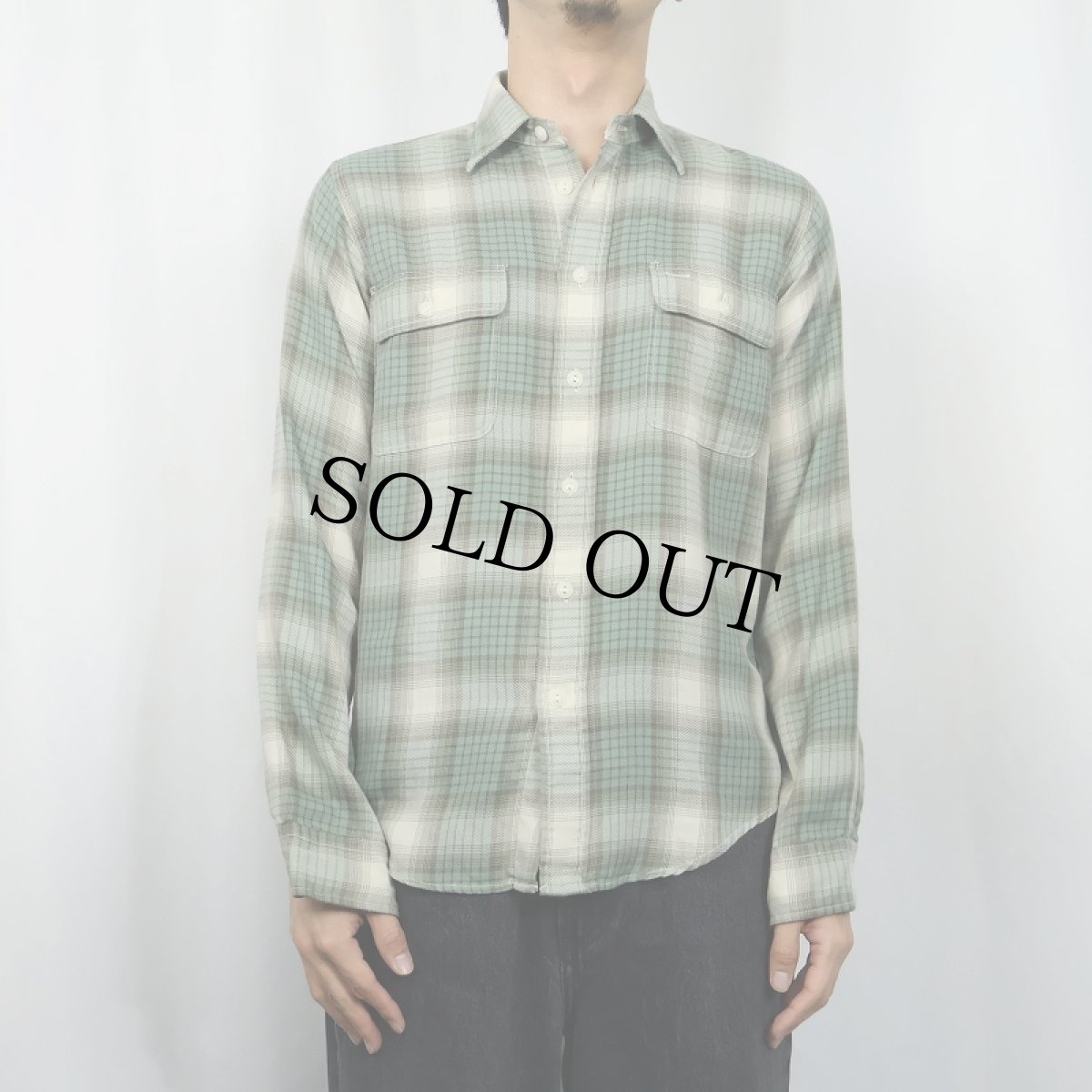 画像2: Ralph Lauren RRL オンブレーチェック柄 コットンシャツ (2)