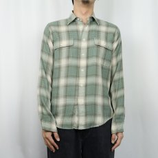 画像2: Ralph Lauren RRL オンブレーチェック柄 コットンシャツ (2)
