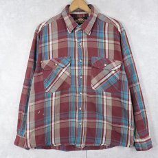 画像1: 80〜90's GREATLAND チェック柄 ヘビーネルシャツ L (1)