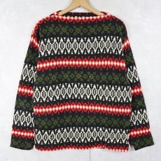 画像1: 60's Sears Sportswear フェアアイル柄 ウールニットセーター L (1)