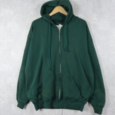 画像1: 80's ACE SPORTSWEAR USA製 裏サーマル スウェットジップパーカー XL (1)