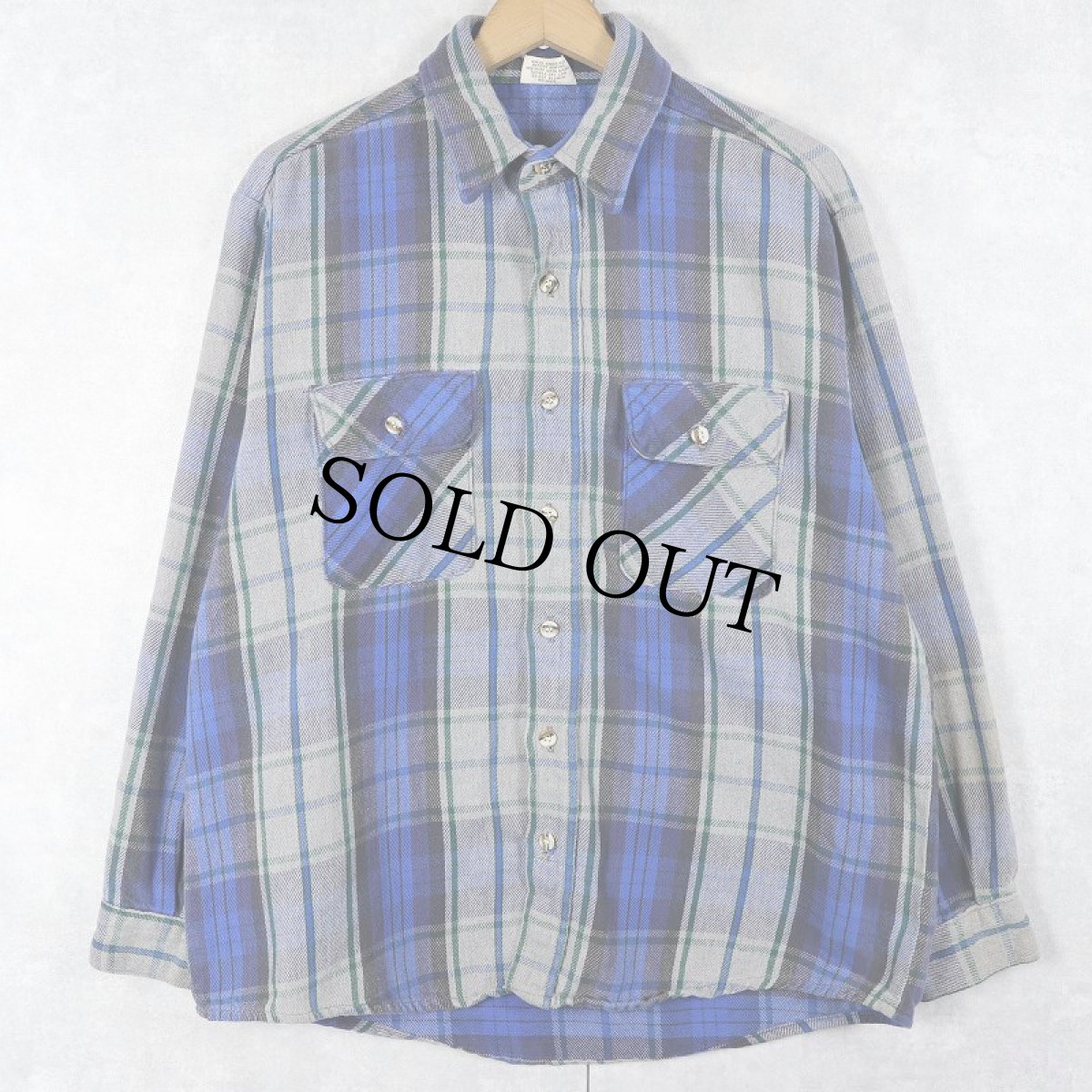 画像1: 90's FIVE BROTHER チェック柄 ヘビーネルシャツ L (1)