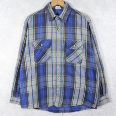 画像1: 90's FIVE BROTHER チェック柄 ヘビーネルシャツ L (1)
