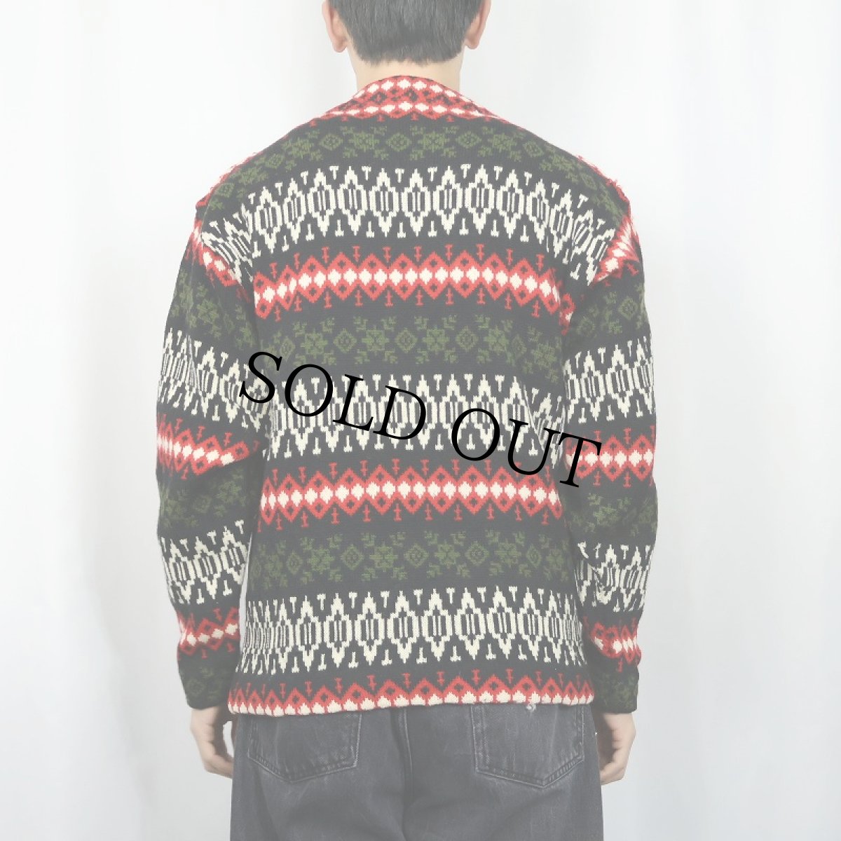 画像3: 60's Sears Sportswear フェアアイル柄 ウールニットセーター L (3)