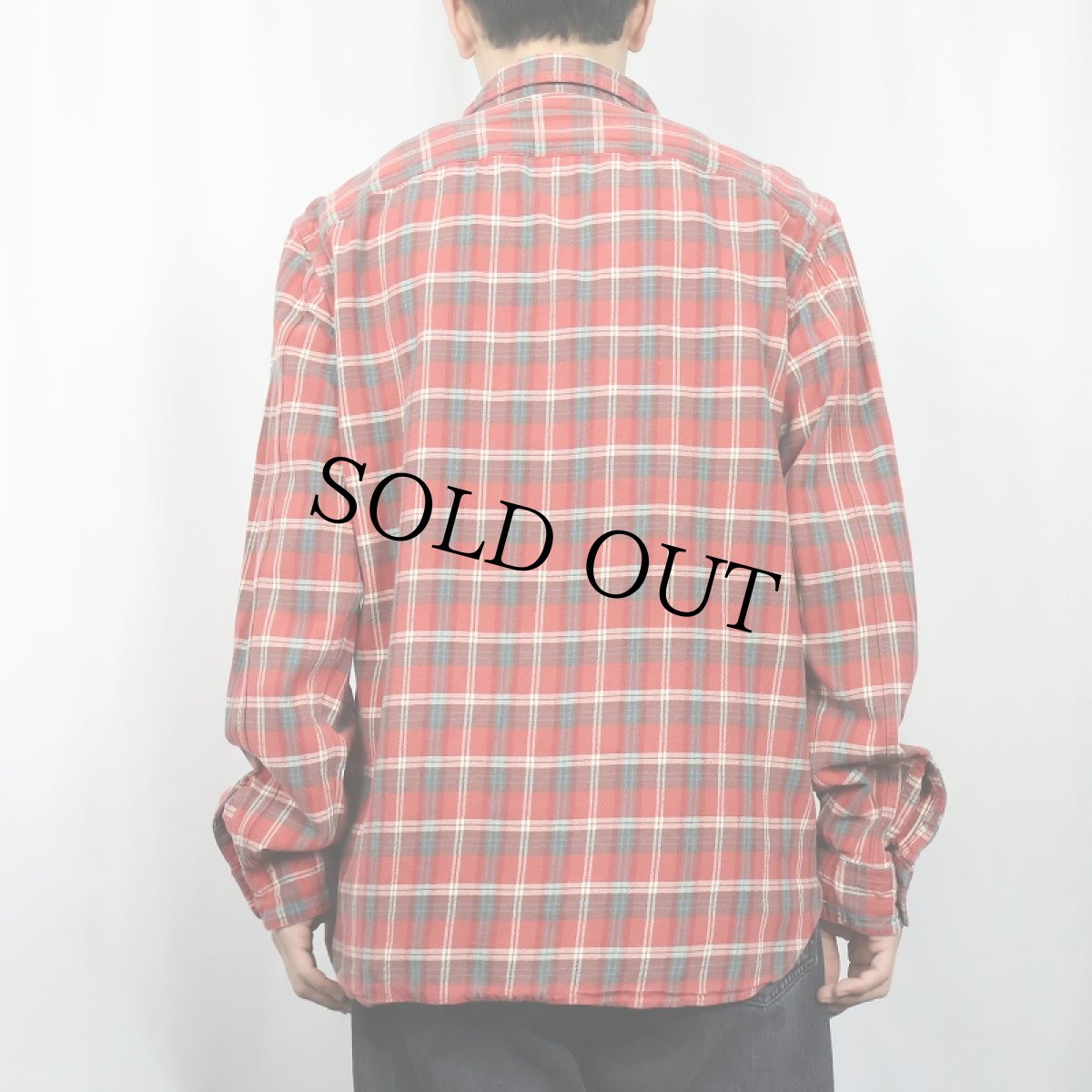 画像3: Ralph Lauren RRL チェック柄 マチ付きコットンシャツ L (3)