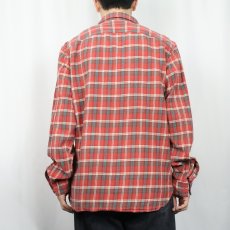 画像3: Ralph Lauren RRL チェック柄 マチ付きコットンシャツ L (3)