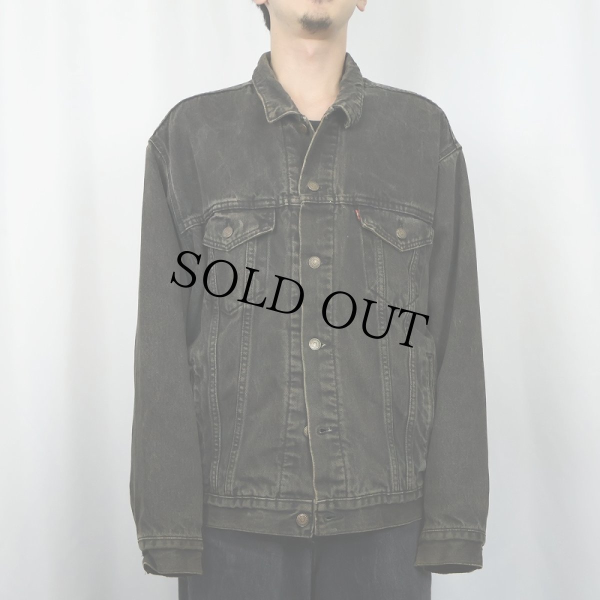 画像2: 80's Levi's ネルライナー ブラックデニムジャケット (2)