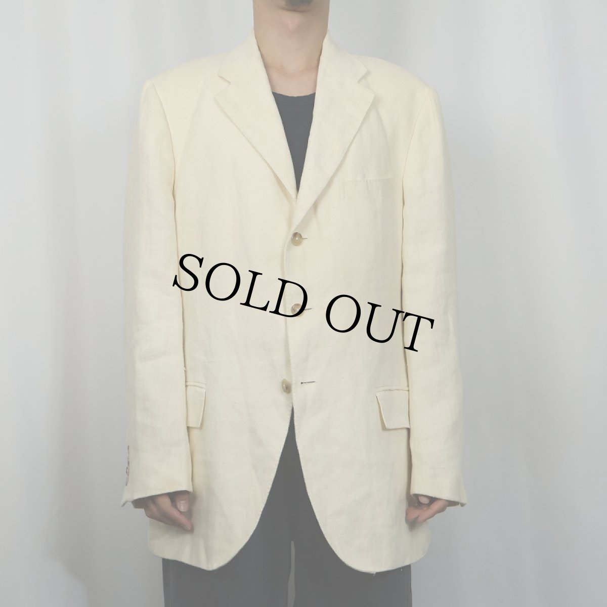 画像2: POLO Ralph Lauren Blue Label ITALY製 ヘリンボーン織り テーラードジャケット SIZE40R (2)