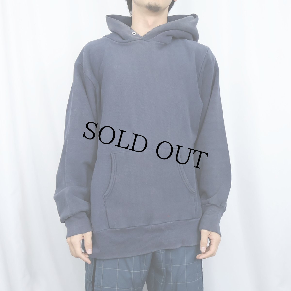 画像2: 80's Champion REVERSE WEAVE トリコタグ USA製 内縫い 目無し スウェットフーディー NAVY L (2)