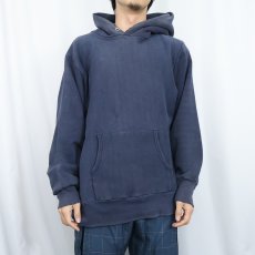 画像2: 80's Champion REVERSE WEAVE トリコタグ USA製 内縫い 目無し スウェットフーディー NAVY L (2)