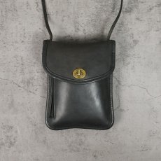 画像1: 90's COACH レザーショルダーバッグ BLACK (1)