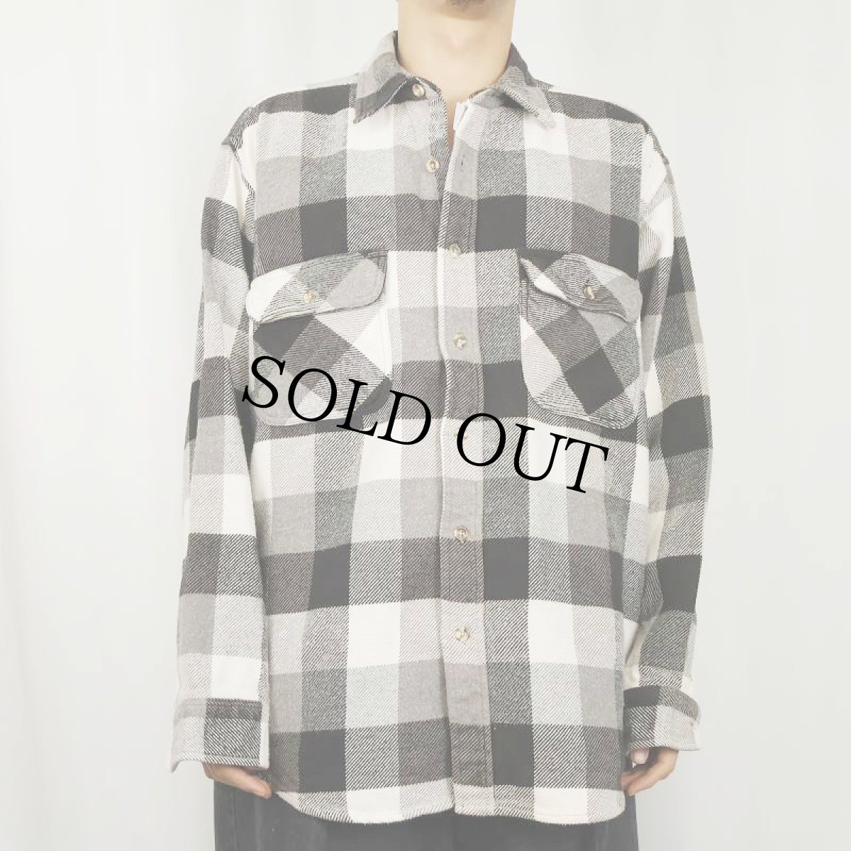 画像2: 90's FIVE BROTHER ブロックチェック柄 ヘビーネルシャツ  (2)