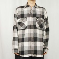 画像2: 90's FIVE BROTHER ブロックチェック柄 ヘビーネルシャツ  (2)